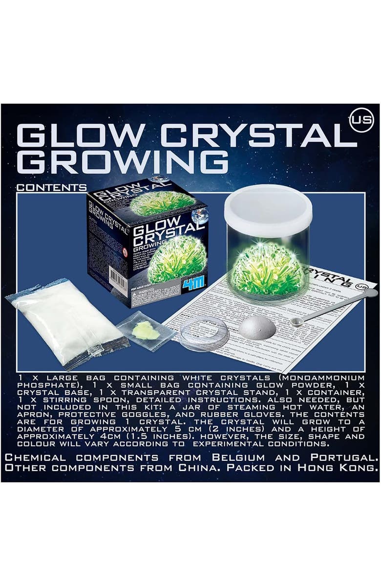 4M Glow Crystal Growing Kit, DIY Science, Geology Experiment, 10+, Alternate, color, Multicolored