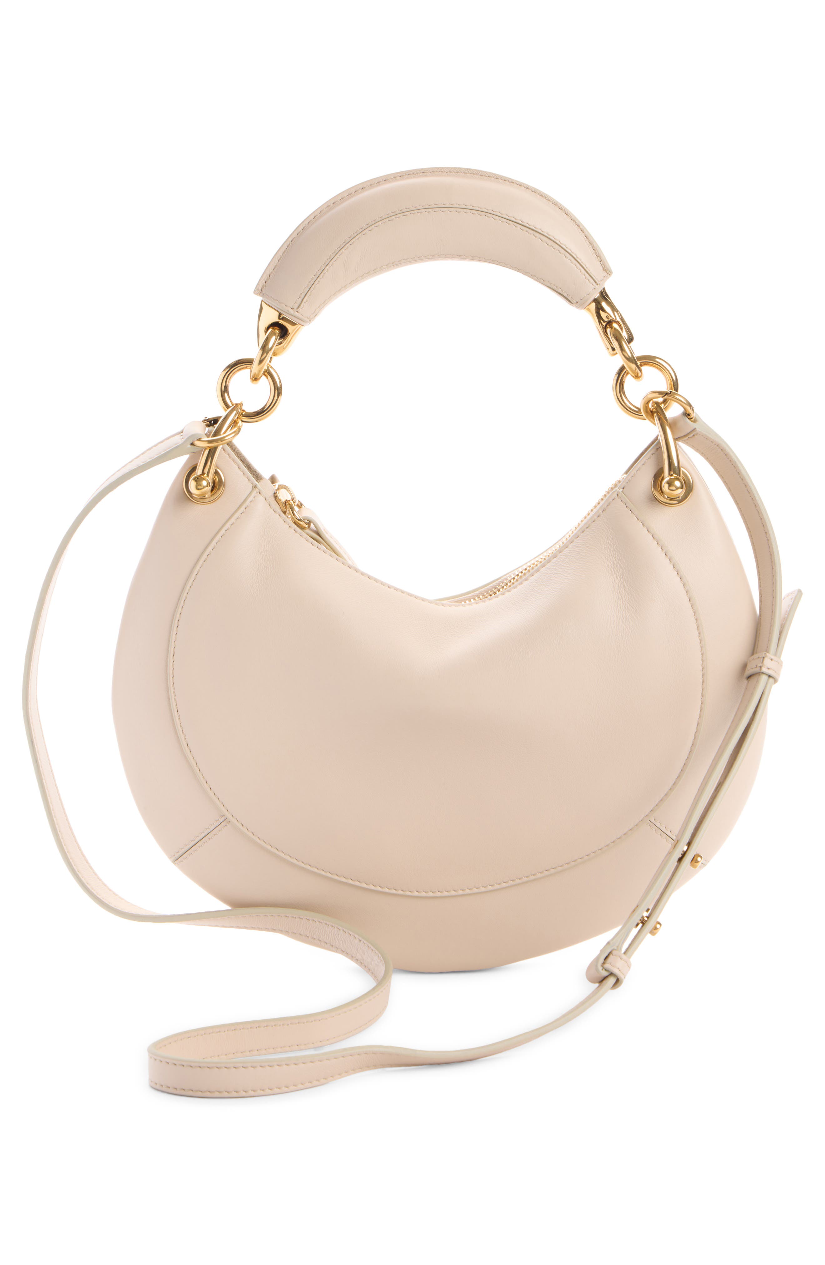 Chloé Banana Leather Hobo Bag, Alternate, color, Milk