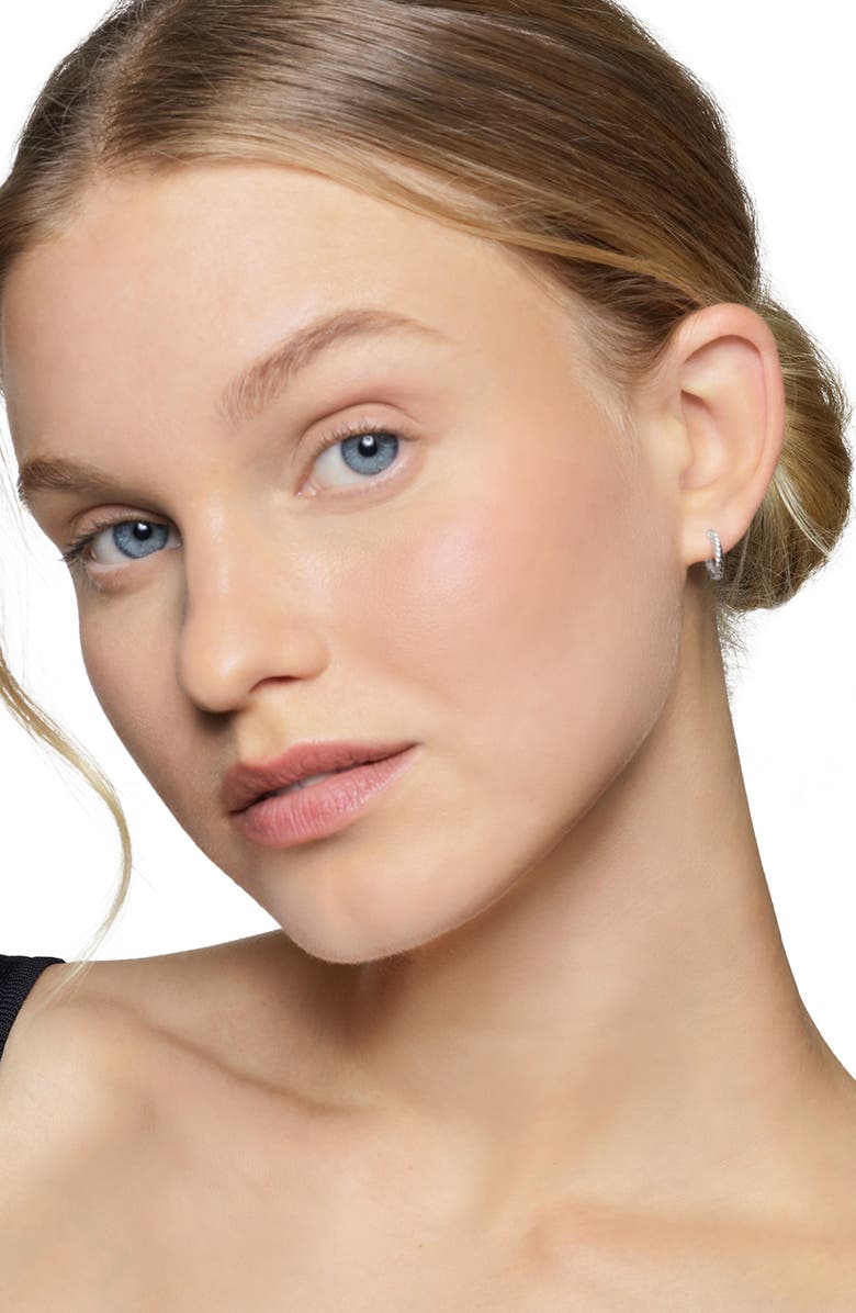 David Yurman Sculpted Cable Micro Huggie Hoop Earrings in Sterling Silver, 12mm, Alternate, color, Sterling Silver