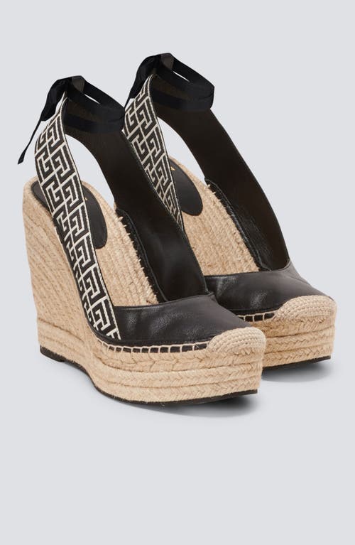BALMAIN BALMAIN ALEX MONOGRAM JACQUARD AND LEATHER ESPADRILLES