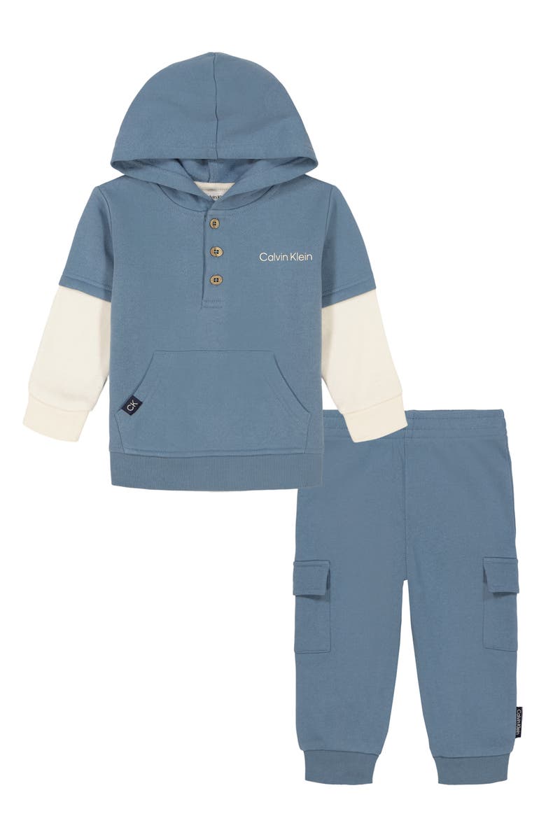 Calvin Klein Hooded Henley & Joggers Set, Main, color, 