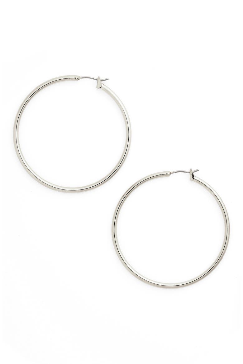 Classic Hoop Earrings (Nordstrom Exclusive), Alternate, color, SILVER