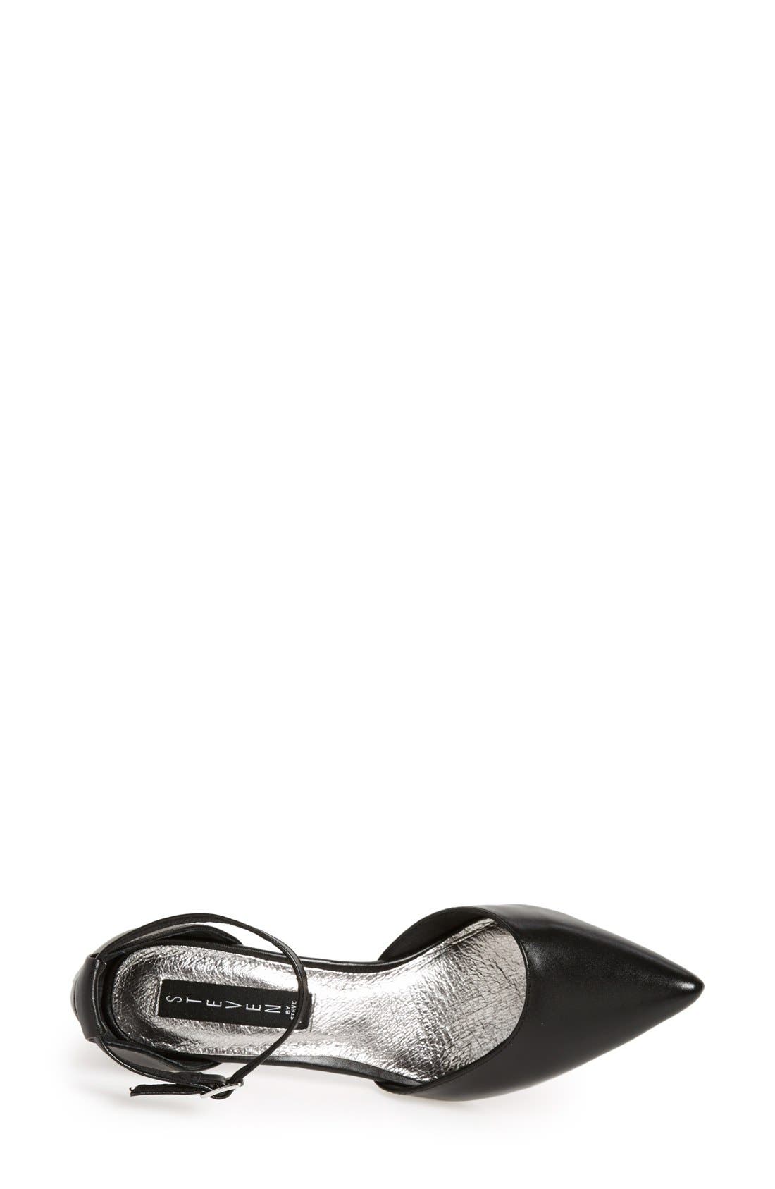 Steven by Steve Madden 'Adell' Ankle Strap Pump, Alternate, color, BLACK LEATHER