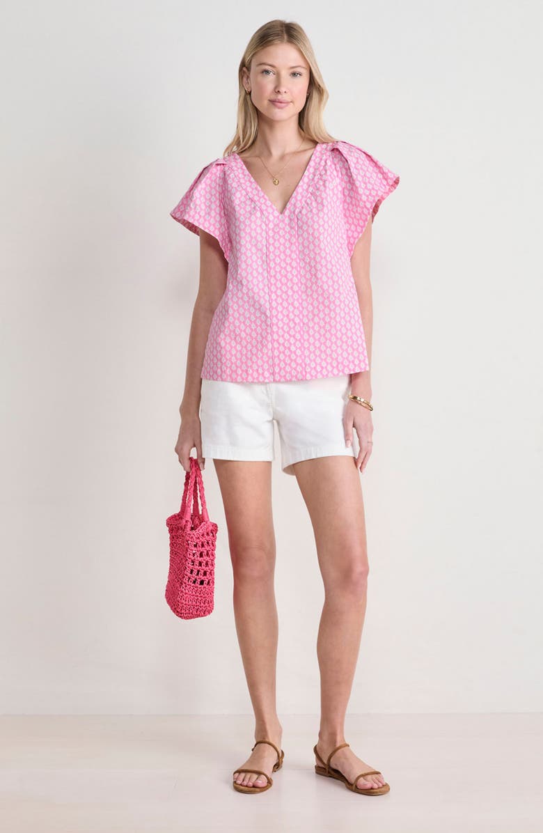 vineyard vines Harbor Flutter Sleeve Top, Alternate, color, 