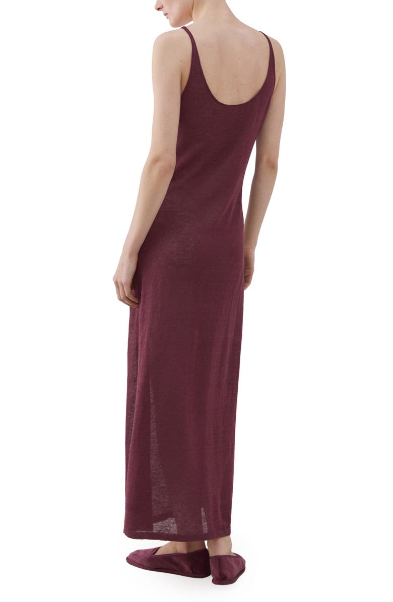 MANGO Linen Blend Midi Dress, Alternate, color, Purple