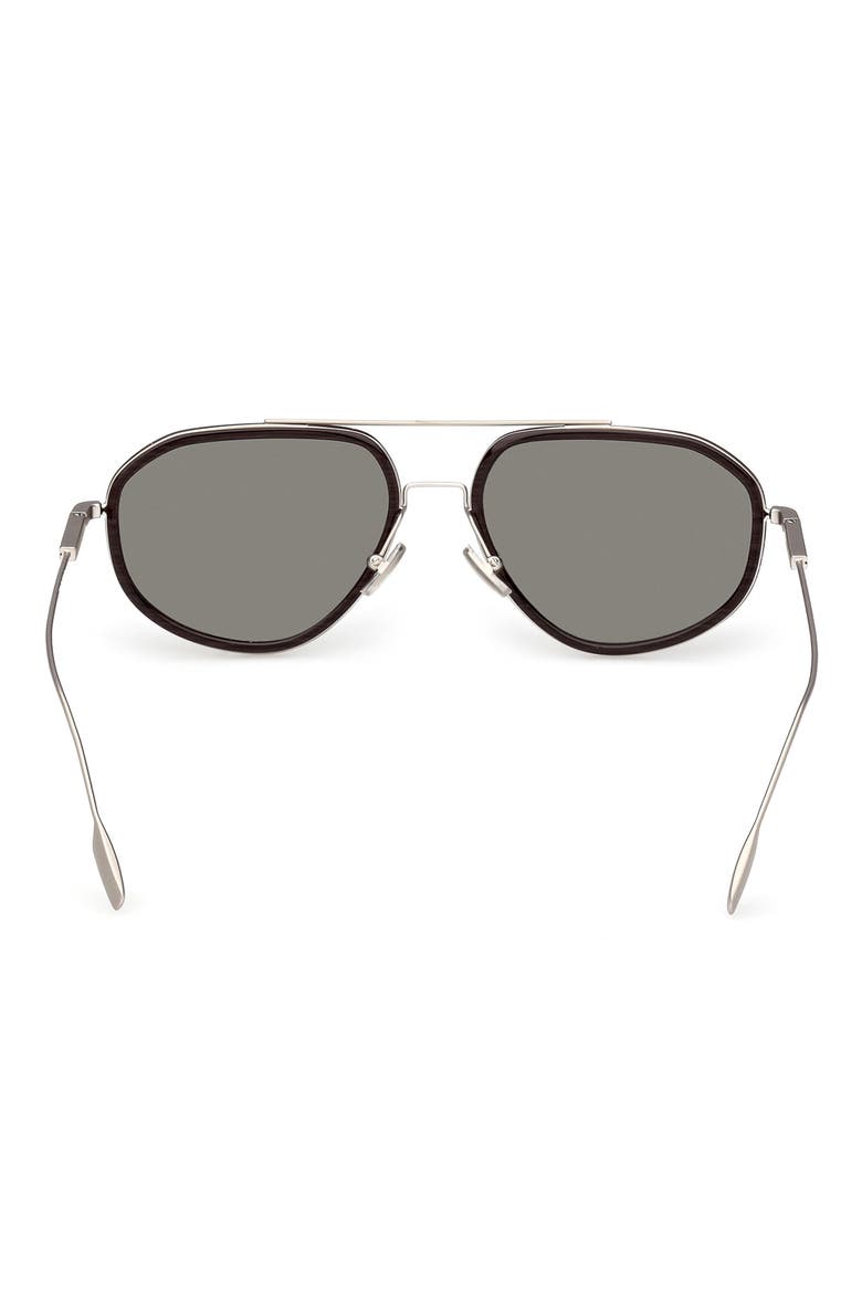 56mm Navigator Sunglasses, Alternate, color, PALLADIUM/ DARK BROWN / SMOKE