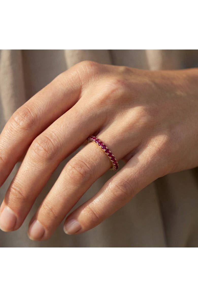 3/4Ct Ruby Eternity Ring Anniversary Band 10k Gold, Alternate, color, 10K Yellow Gold