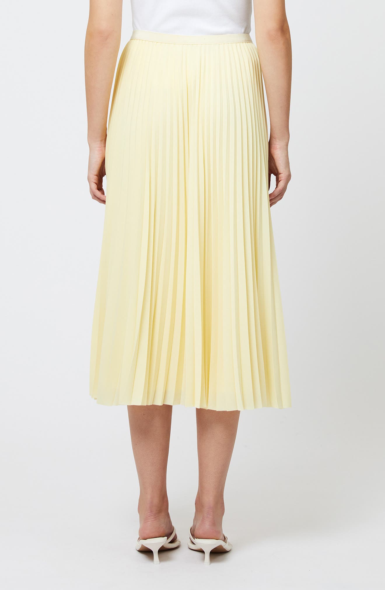 Sunburst Pleated Crepe Midi Skirt - image 2