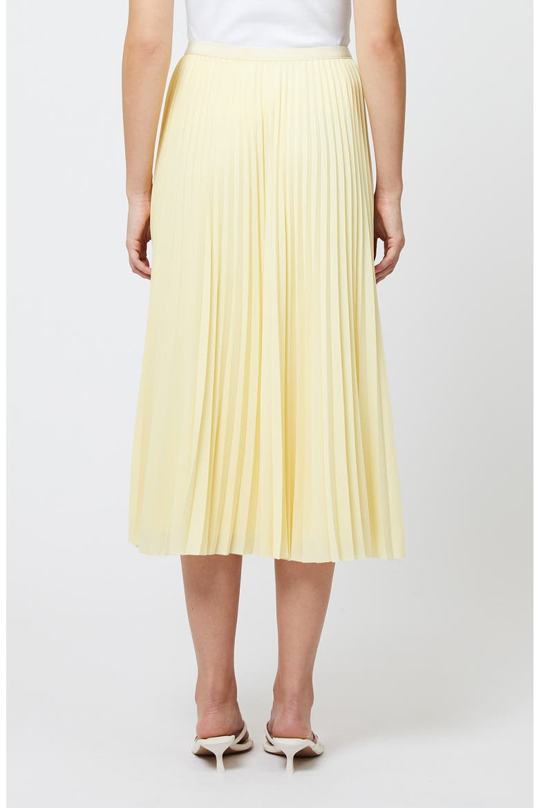 Sunburst Pleated Crepe Midi Skirt, Alternate, color, CORNSILK YELLOW