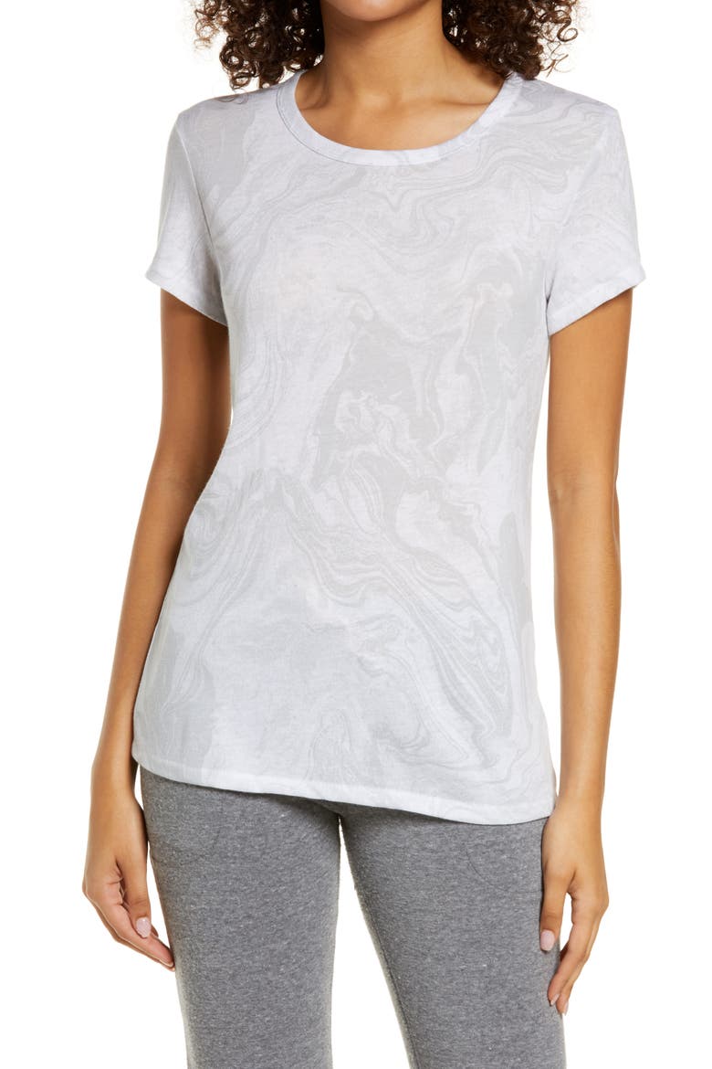Ideal Print Tee, Main, color, WHITE MARBLE