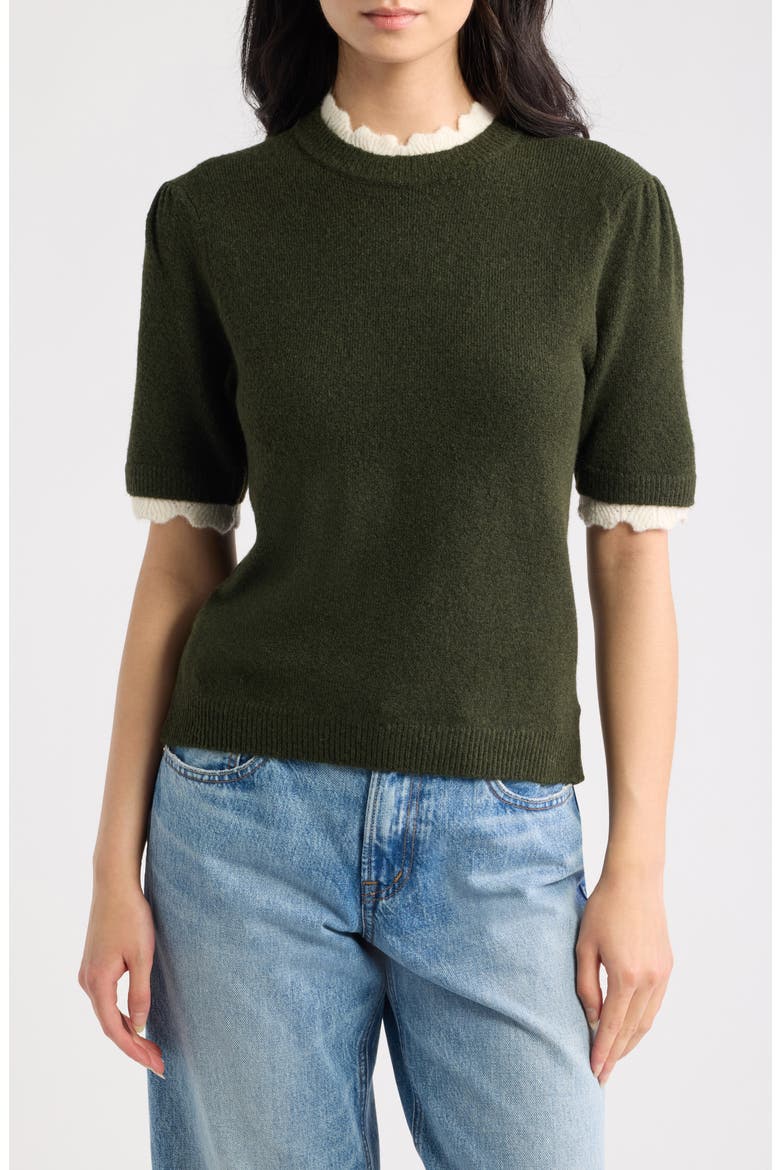 Everett Short Sleeve Sweater, Main, color, HUNTER