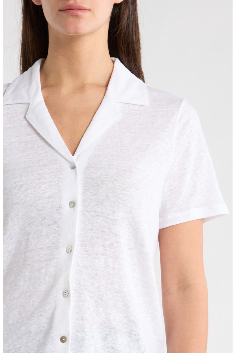 Linnea Linen Camp Shirt, Alternate, color, WHITE