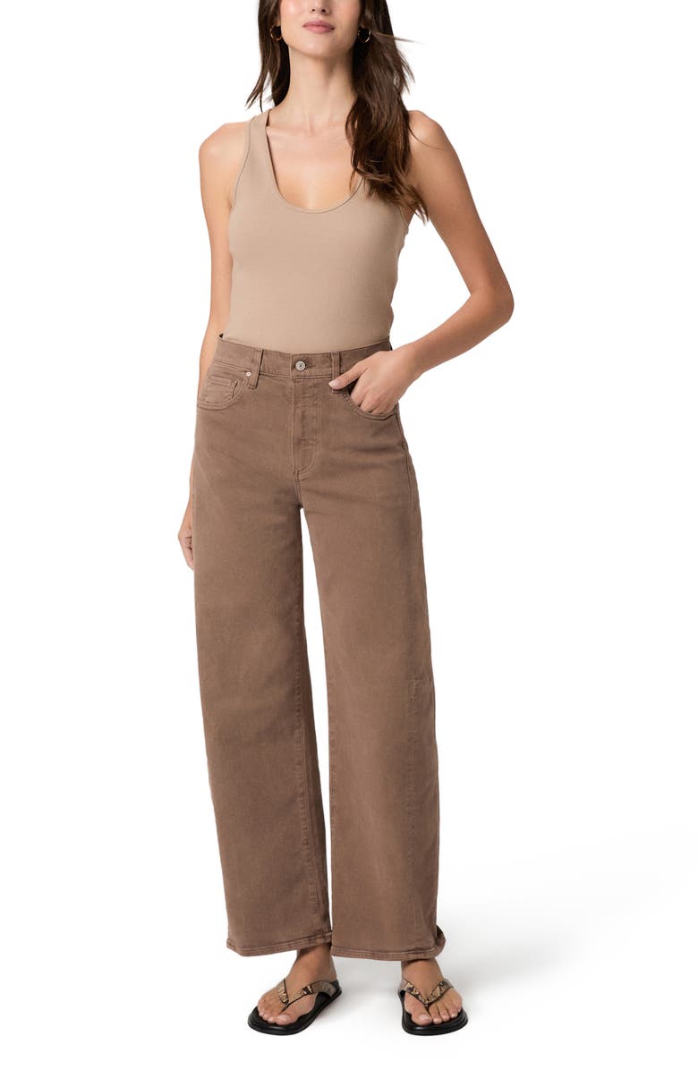 PAIGE Arellia Skimmer High Waist Barrel Leg Jeans, Alternate, color, Canewood