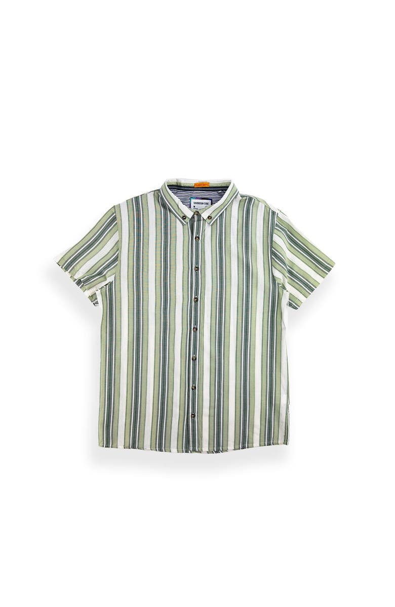 Sovereign Code Men's Biggs Shirt, Main, color, Seafoam Green/ Luca Stripe
