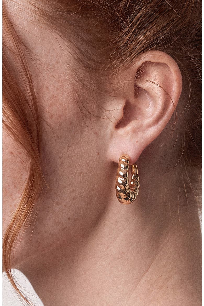Classic Croissant Hoop Earrings, Alternate, color, GOLD