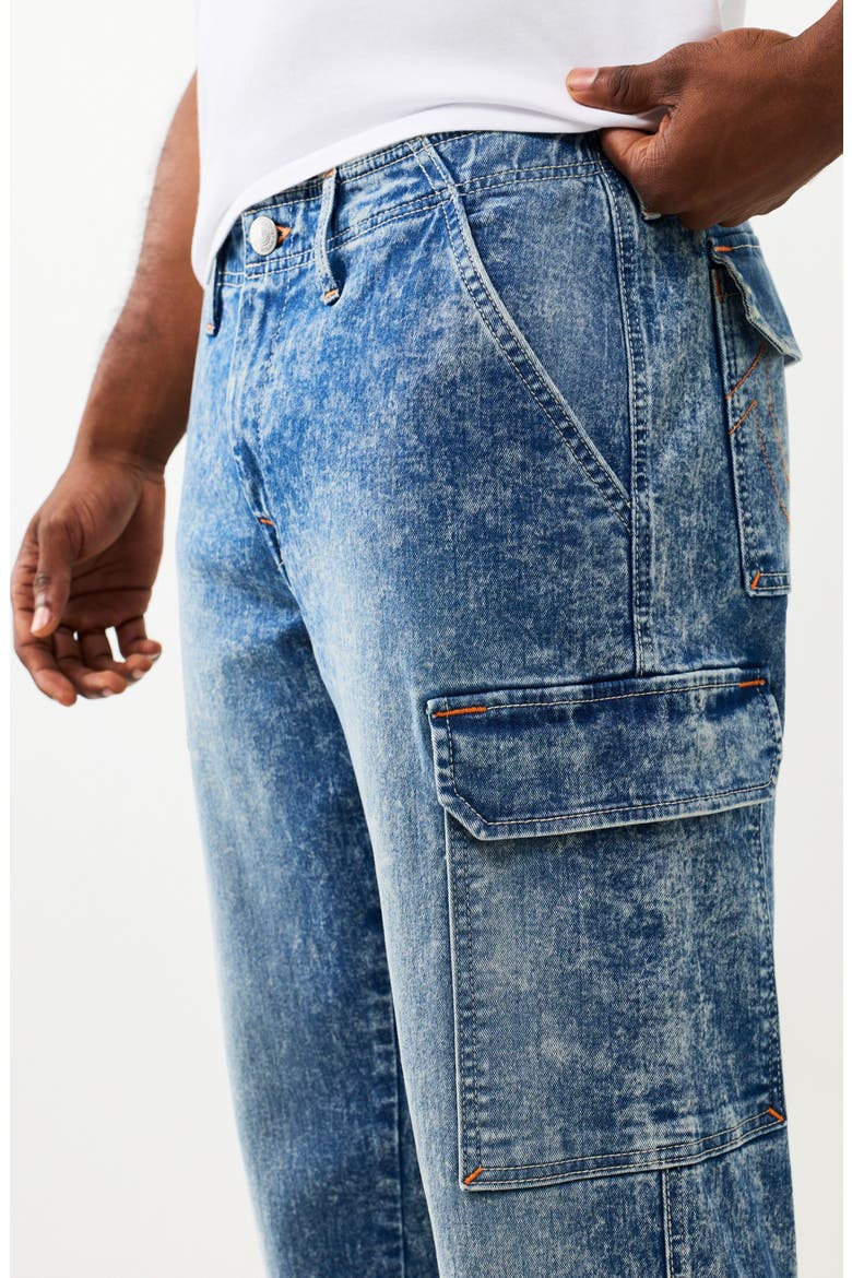 Denim Cargo Pants, Alternate, color, LIGHT CELESTINE