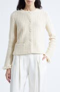 Emporio Armani Fringe Cotton Blend Cardigan