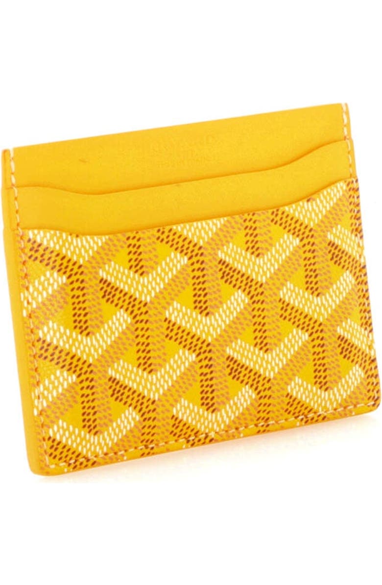 Pre-Owned Goyard Saint Sulpice Card Holder Coated Canvas, Alternate, color, Yellow