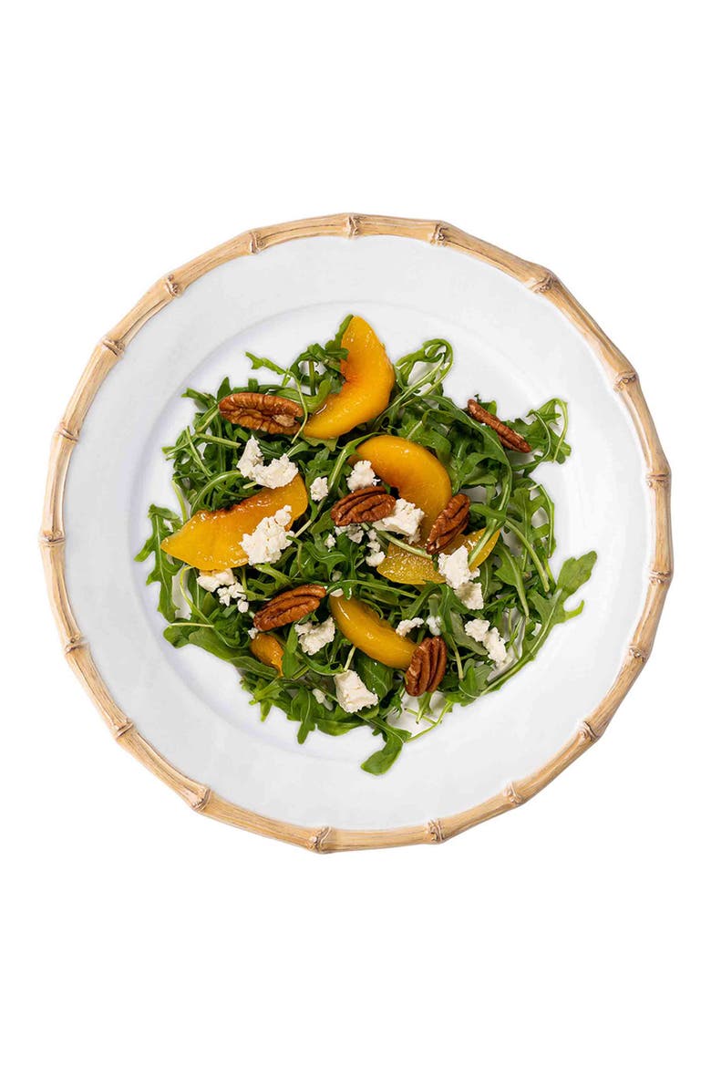 Bamboo Ceramic Dessert/Salad Plate, Alternate, color, WHITEWASH/ BAMBOO NATURAL