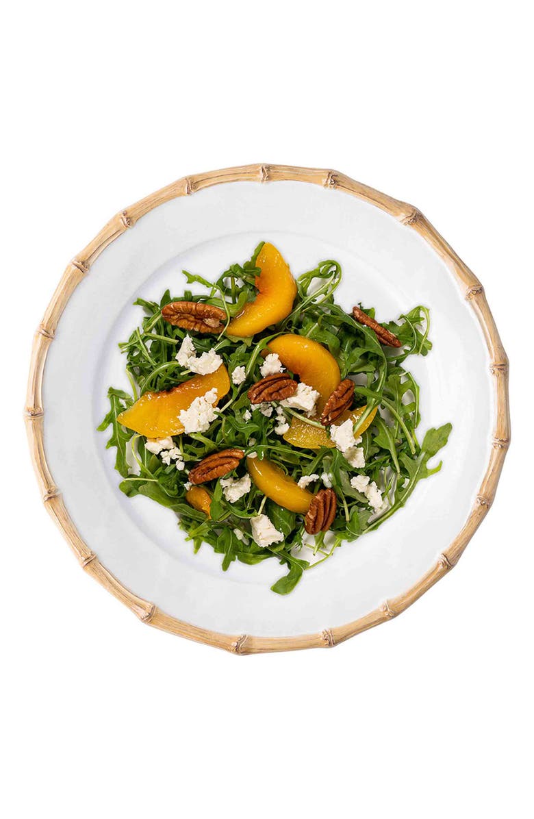 Juliska Bamboo Ceramic Dessert/Salad Plate, Alternate, color, Whitewash/ Bamboo Natural