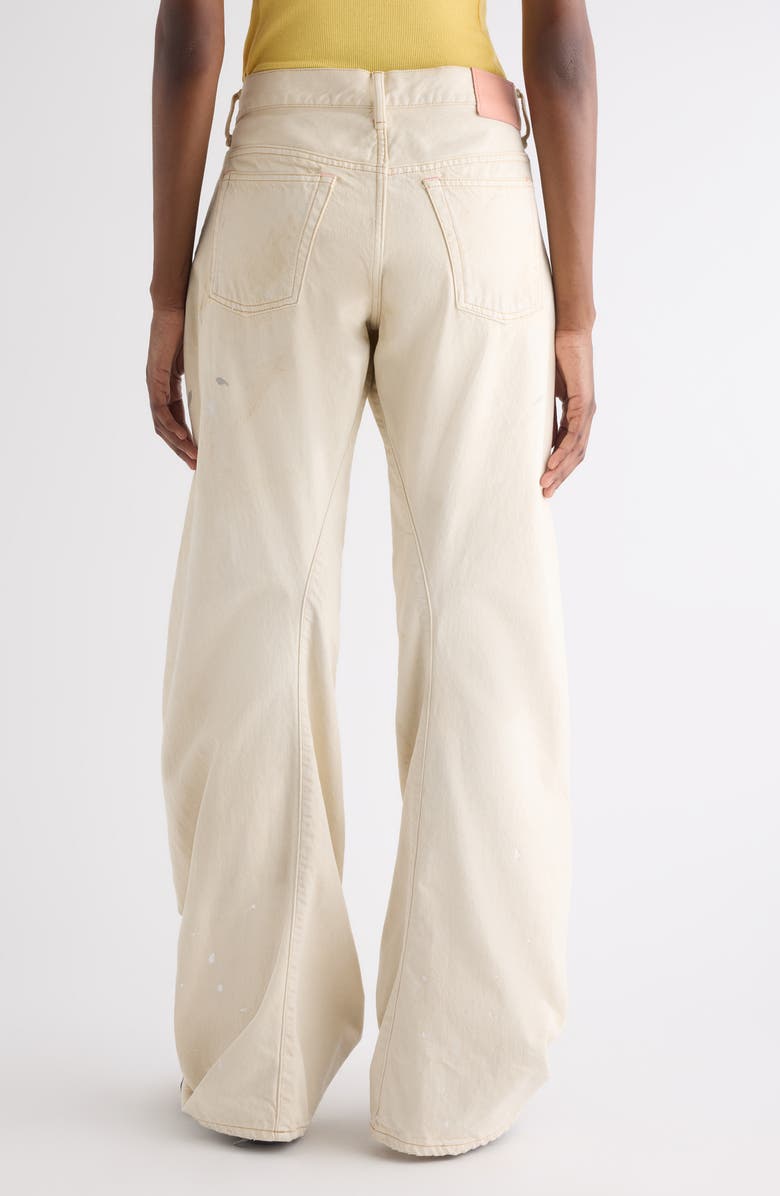 Acne Studios 2023 Paint Splatter Loose Fit Jeans, Alternate, color, White