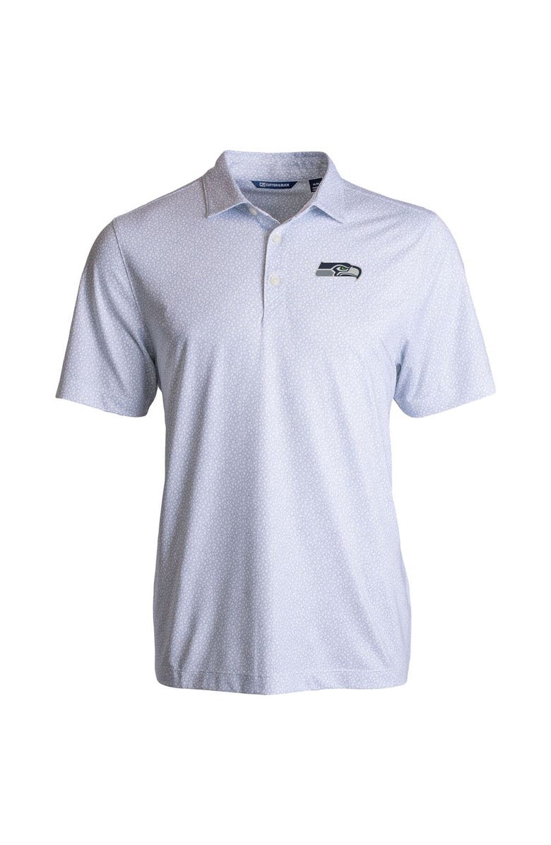 Cutter & Buck Men's Cutter & Buck White Seattle Seahawks  Pike Eco Pebble Print Stretch Recycled Polo, Alternate, color, 