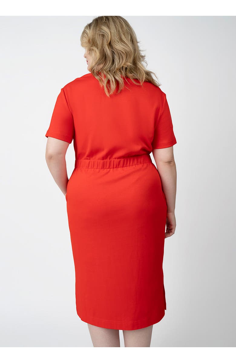 SEE ROSE GO CoolROSE Luxe Midi Plus Size Dress with Velvet Tie, Alternate, color, Poppy