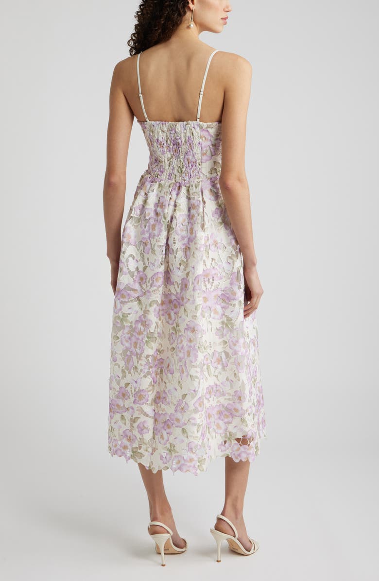 Chelsea28 Print Lace Sleeveless Midi Dress, Alternate, color, 