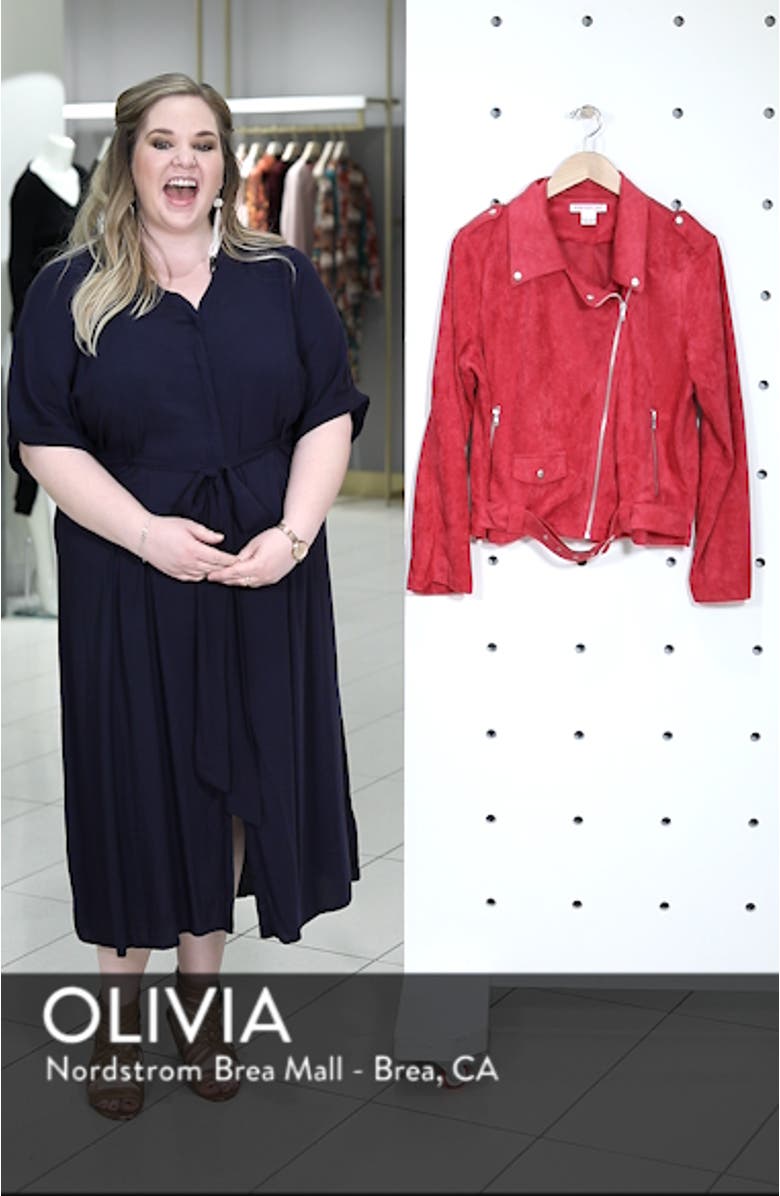 Faux Suede Biker Jacket, sales video thumbnail