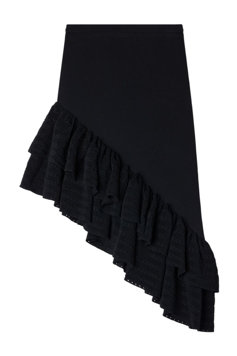 Asymmetrical knit skirt, Alternate, color, Black