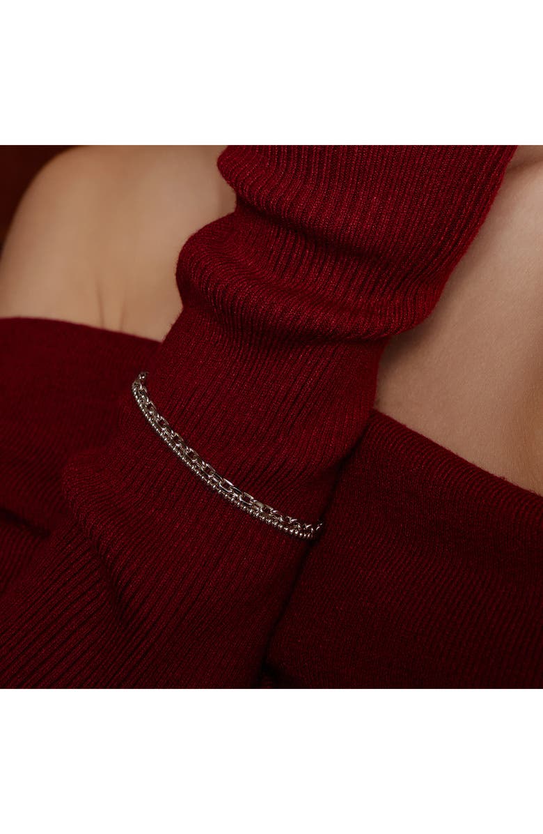 ANIA HAIE Bezel Cubic Zirconia Station Chain Bracelet, Alternate, color, Silver