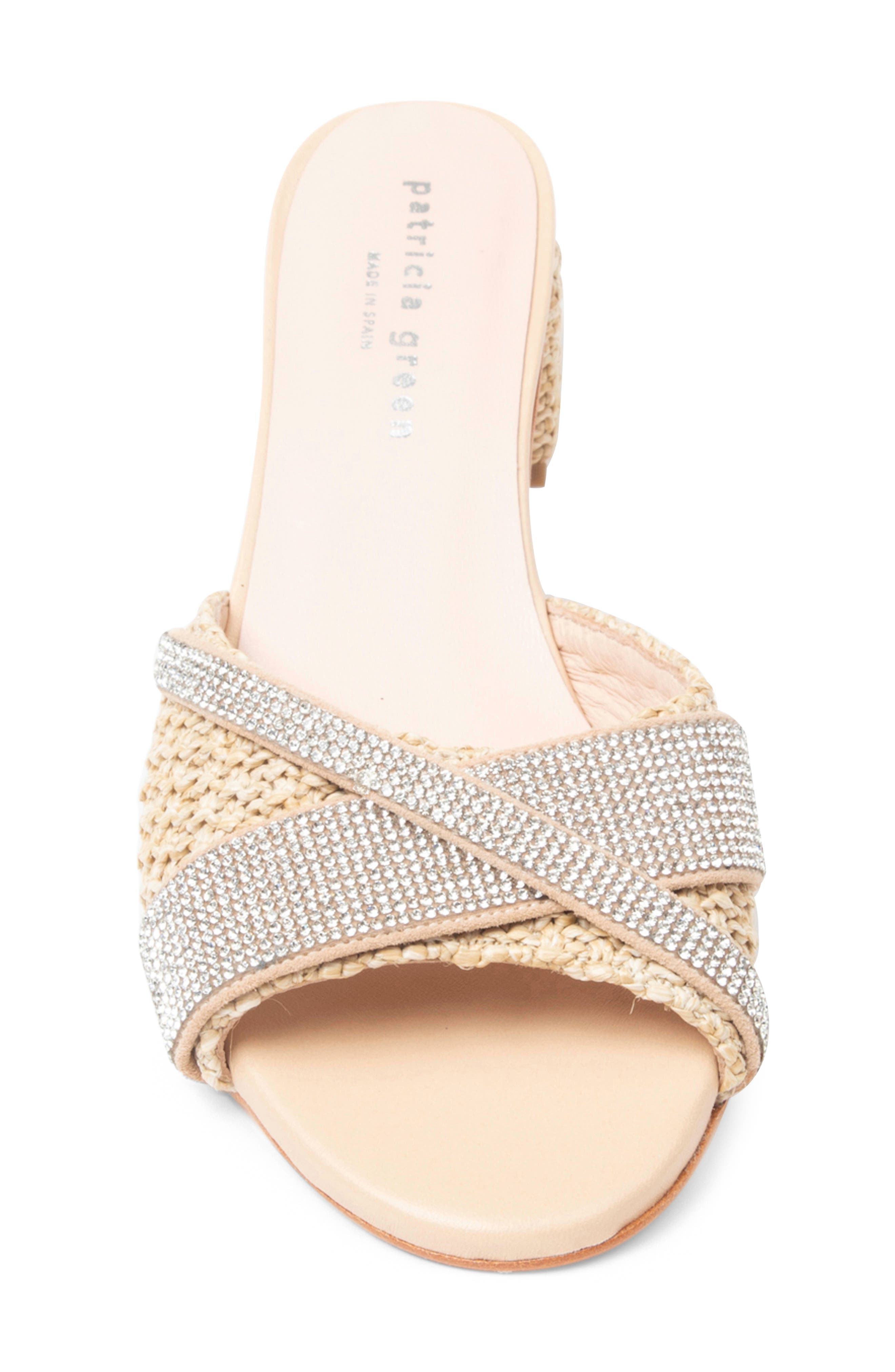 patricia green Milan Crystal Block Heel Slide Sandal, Alternate, color, 