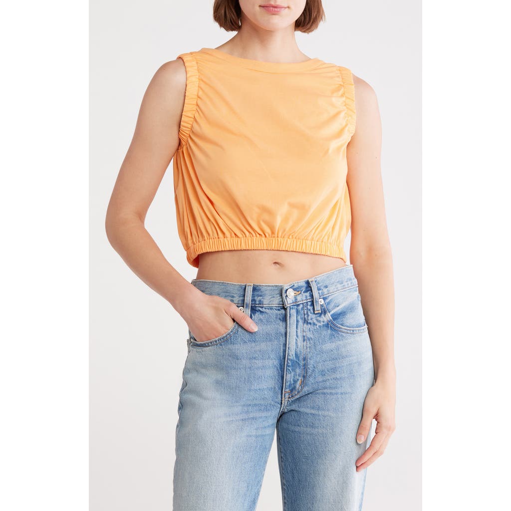 Vigoss Tie Back Ruched Tank Top In Orange
