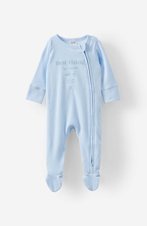 Cotton On Kids Organic Pointelle Zip All In One Romper In White Water Blue Best Thing