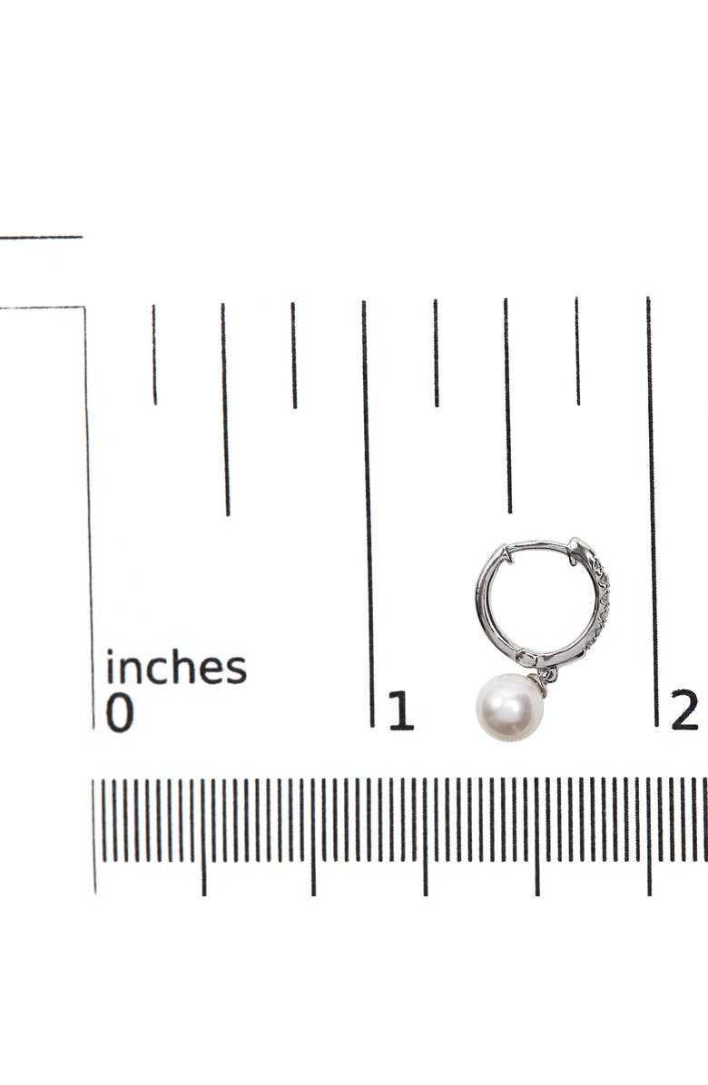 Haus of Brilliance 10K White Gold Cultured Freshwater Pearl and Diamond Accent Drop Earring, Alternate, color, White