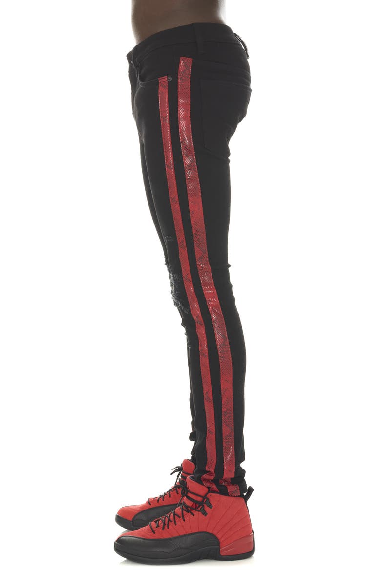 Punk Super Skinny Jeans, Alternate, color, BLACK