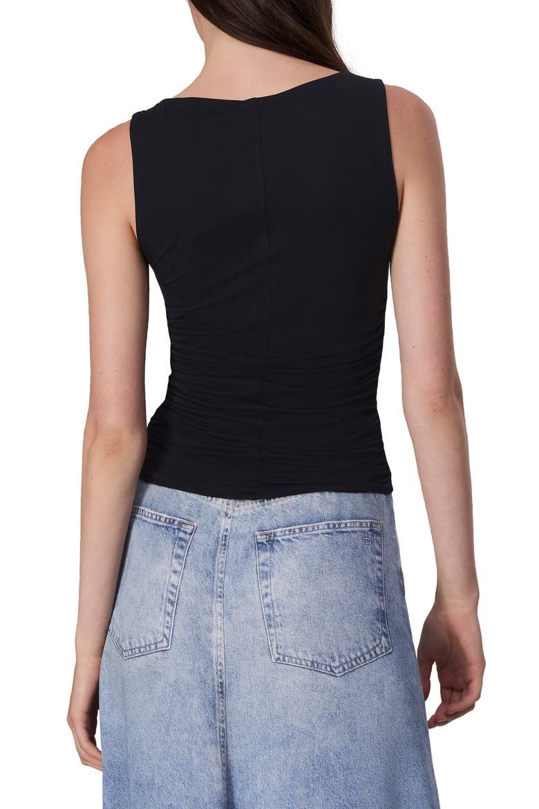 Luca Shirred Tank Top, Alternate, color, BLACK