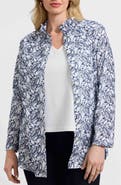 Foxcroft Carolina Floral Embroidered Cotton Button-Up Shirt