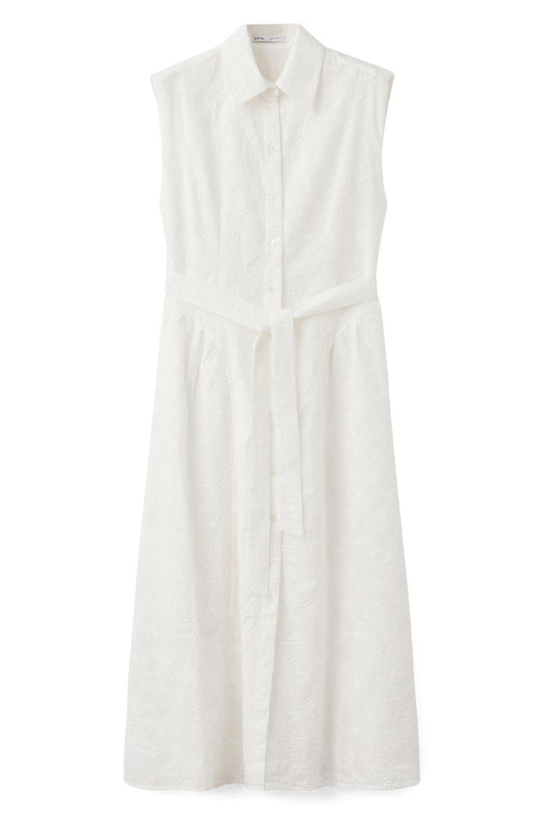 Embroidered Sleeveless Maxi Shirtdress, Main, color, ECRU