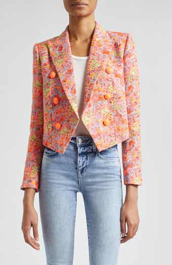 Lila Floral Jacquard Jacket