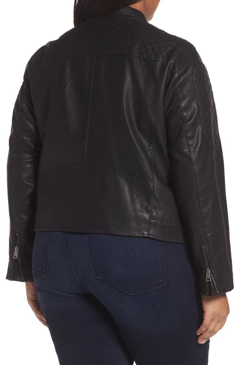 LEVIS® Faux Leather Moto Jacket, Alternate, color, BLACK