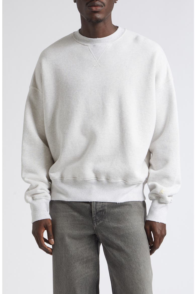 Gender Inclusive Star Oversize Distressed Crewneck Sweatshirt, Main, color, VINTAGE GRAY MELANGE
