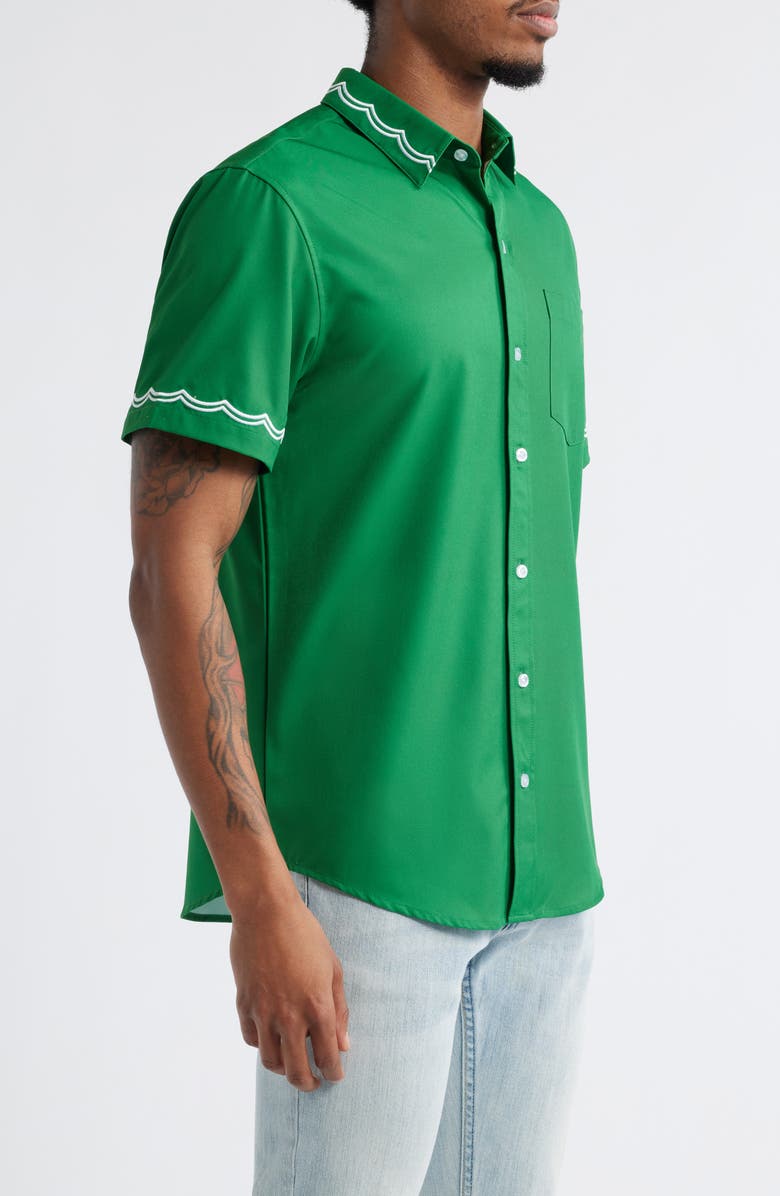 MAVRANS Ciao Weekend Embroidered Short Sleeve Performance Button-Up Shirt, Alternate, color, 