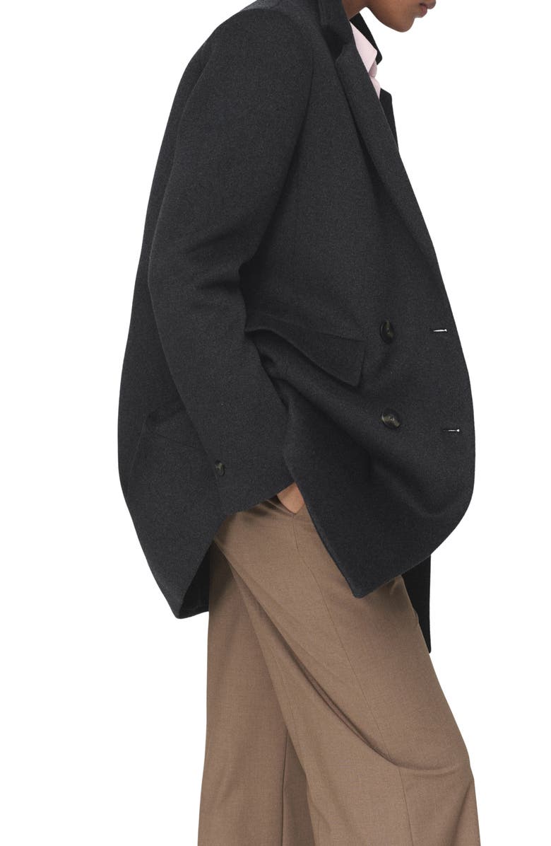 MANGO Double Breasted Coat, Alternate, color, Grey