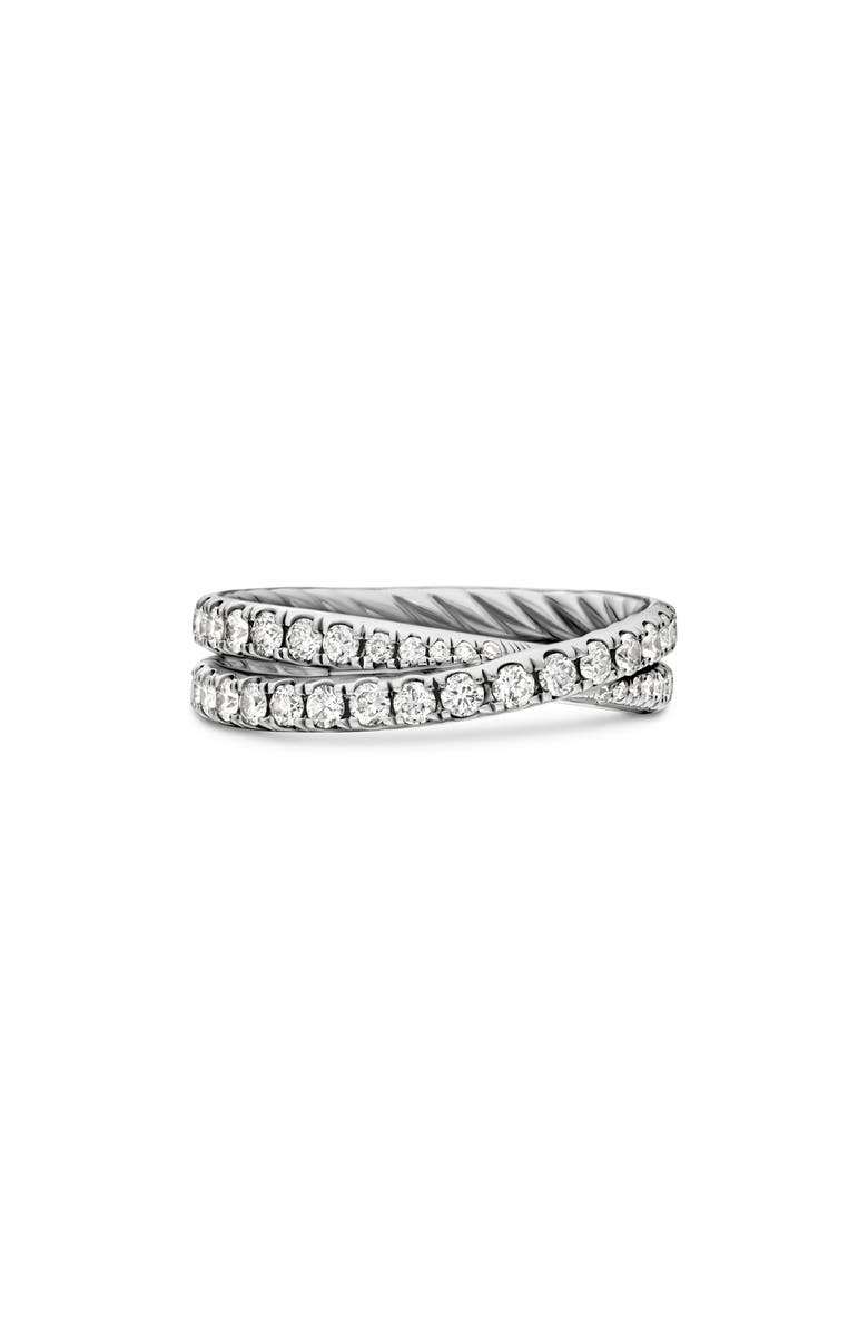 David Yurman DY Crossover<sup>®</sup> Band Ring with Diamonds, Main, color, Platinum