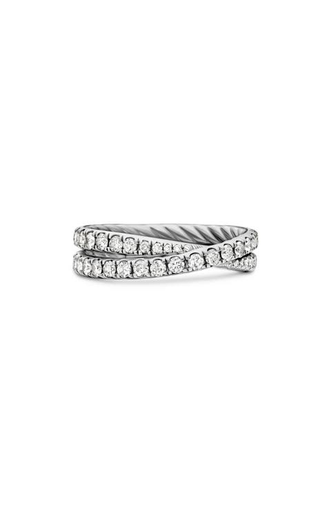 DY Crossover® Band Ring with Diamonds