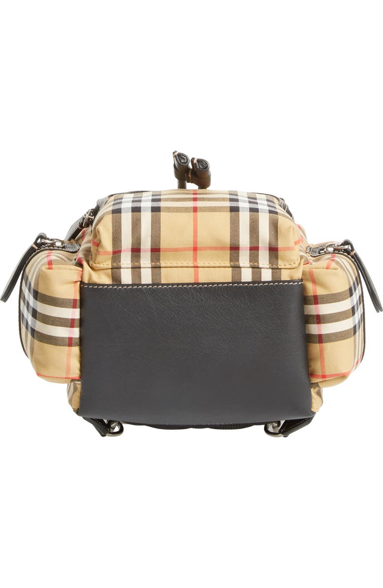 Burberry Small Rucksack Vintage Check Canvas & Leather Backpack, Alternate, color,