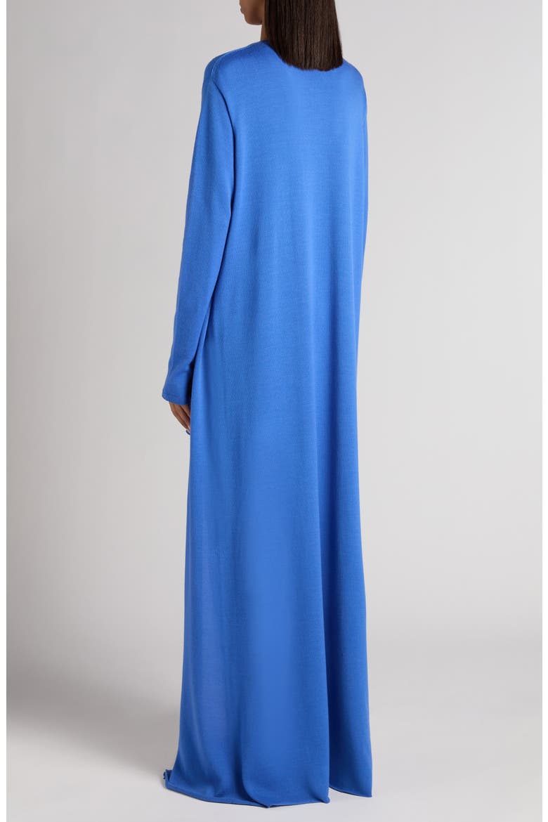 Seamless Long Merino Wool Blend Cardigan, Alternate, color, PORCELAIN BLUE