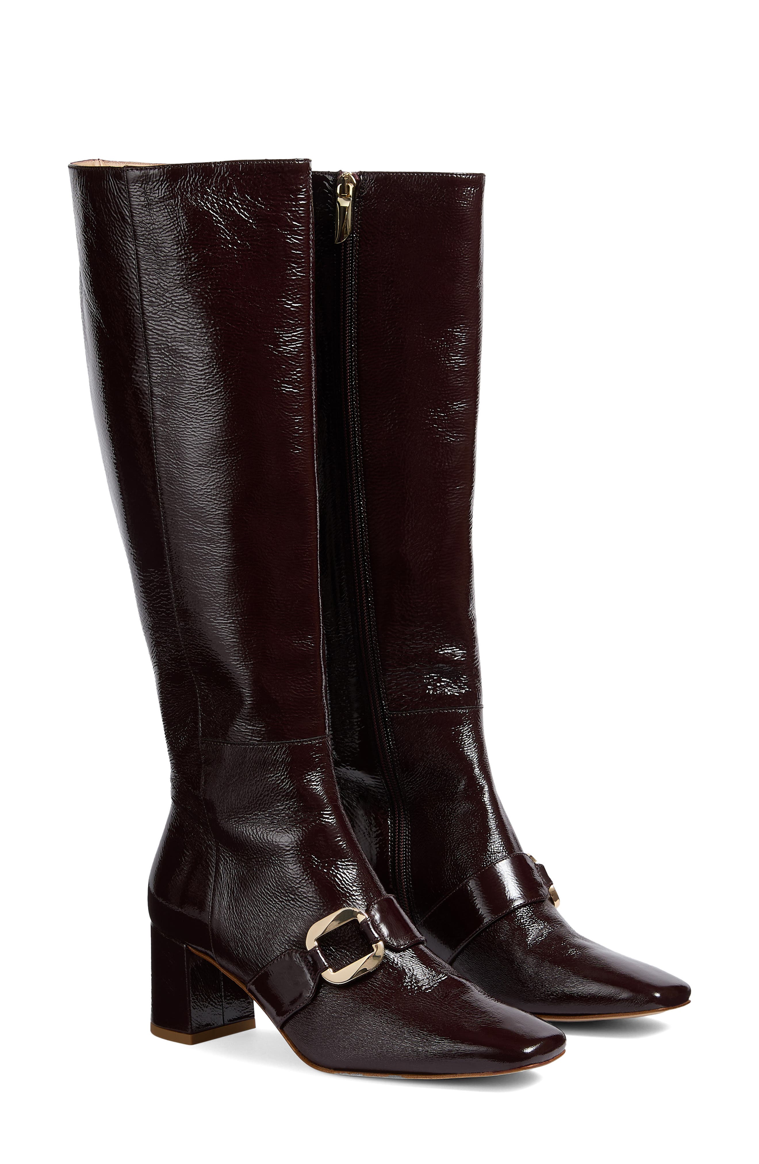 LK Bennett Gigi Oloid Block Heel Knee High Boot, Main, color, 
