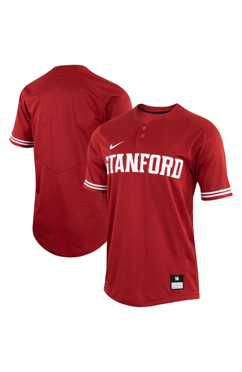 Nike Men's Nike Red Stanford Cardinal Two-Button Replica Baseball Jersey, Main, color, Red